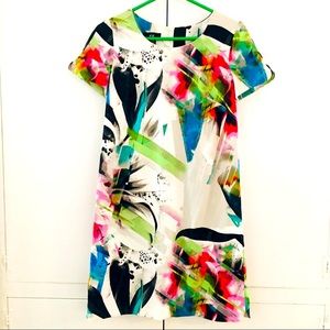 AGB FLORAL GRAFFITI ART SHEATH DRESS size 6